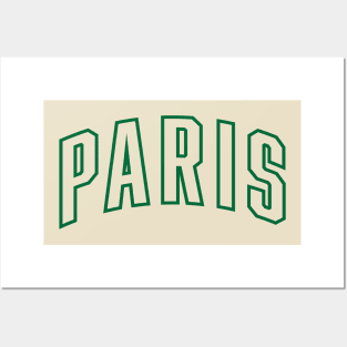 Paris Green Outline Posters and Art